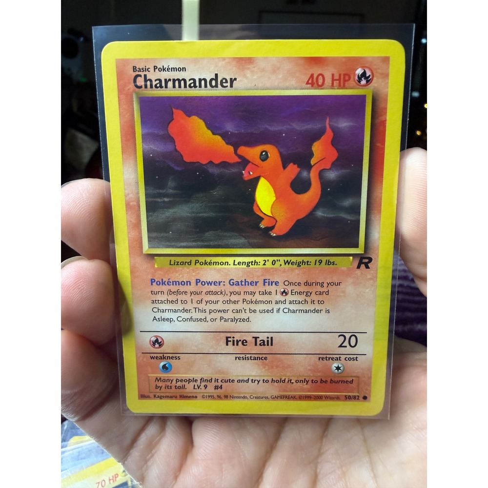Pokemon Charmander 50/82 Team Rocket Unlimited Common WOTC 2000 Vintage Card